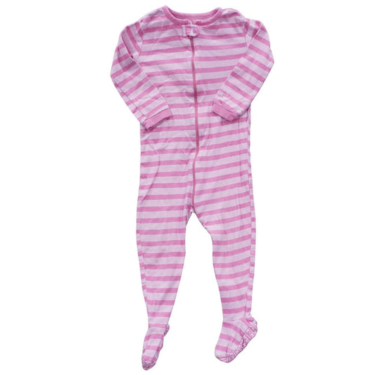 Toddler Pink The Children's Place Striped Footed Pajama, 24 m