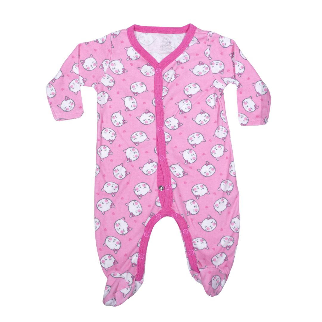 Pijama de bebé rosa bebé Elementals Kitty, 0-3 m