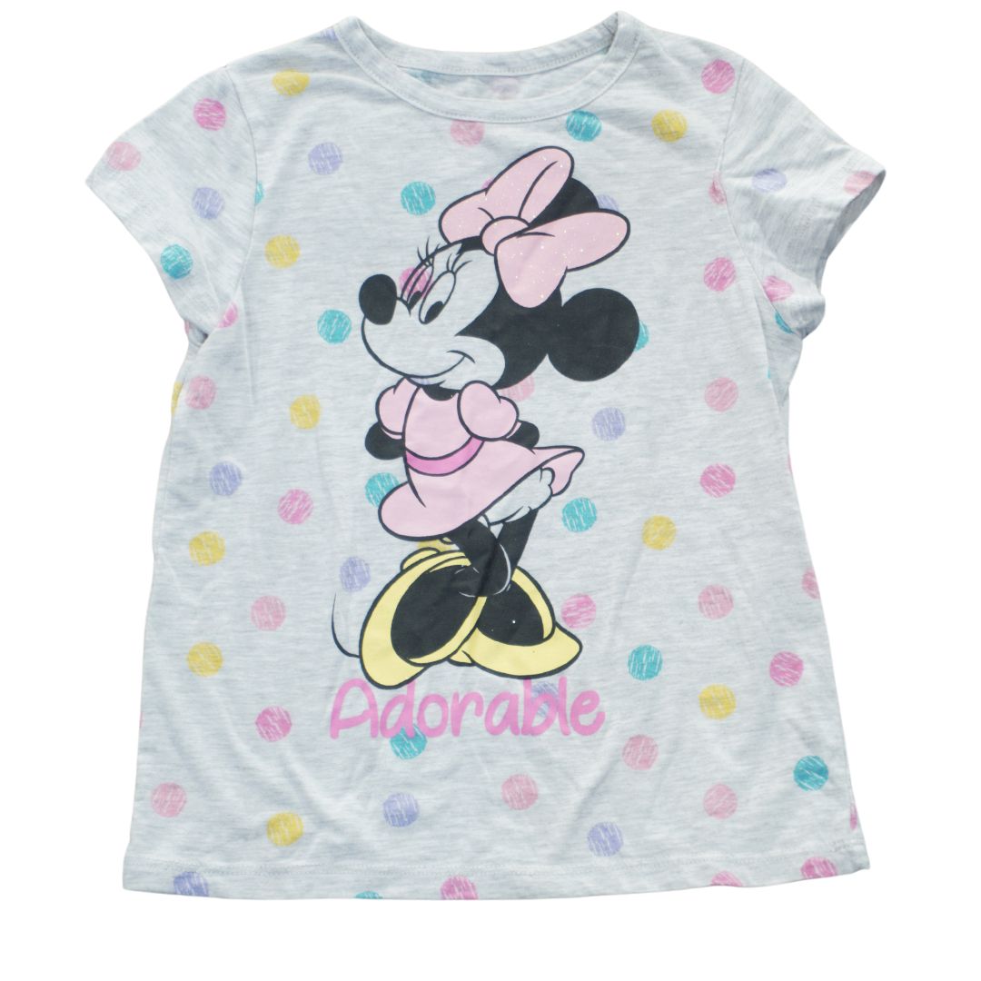 Camiseta infantil gris de Minnie Mouse de Disney Junior, talla 5