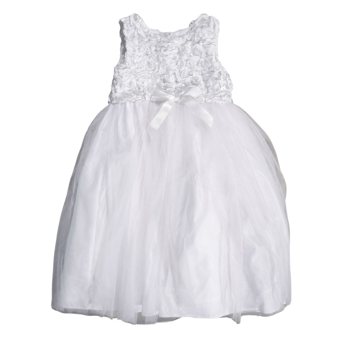 Vestido formal o de niña de flores blanco para niña - 5