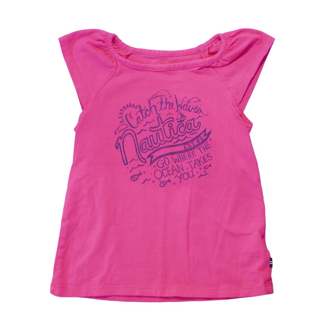 Camiseta gráfica Nautica rosa para niños, 5