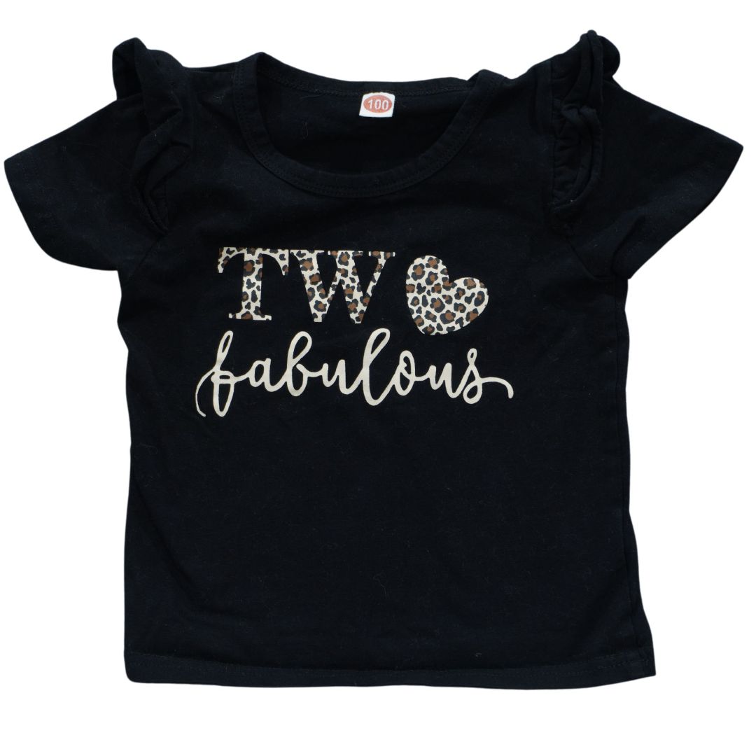 Camiseta negra Two Fabulous para niño, 24 m