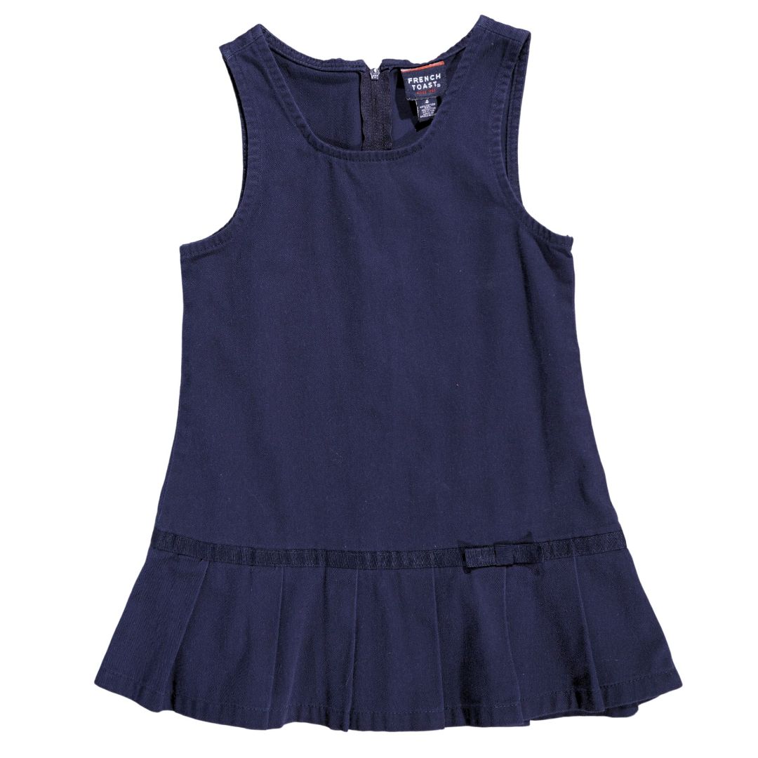 Toddler Navy French Toast School Uniform Zip Back Jumper, Girl,4T