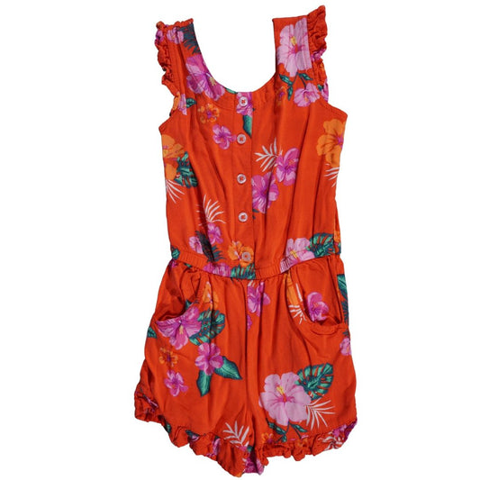 Mono con estampado floral Worder Nation para niños, talla XS, color rojo