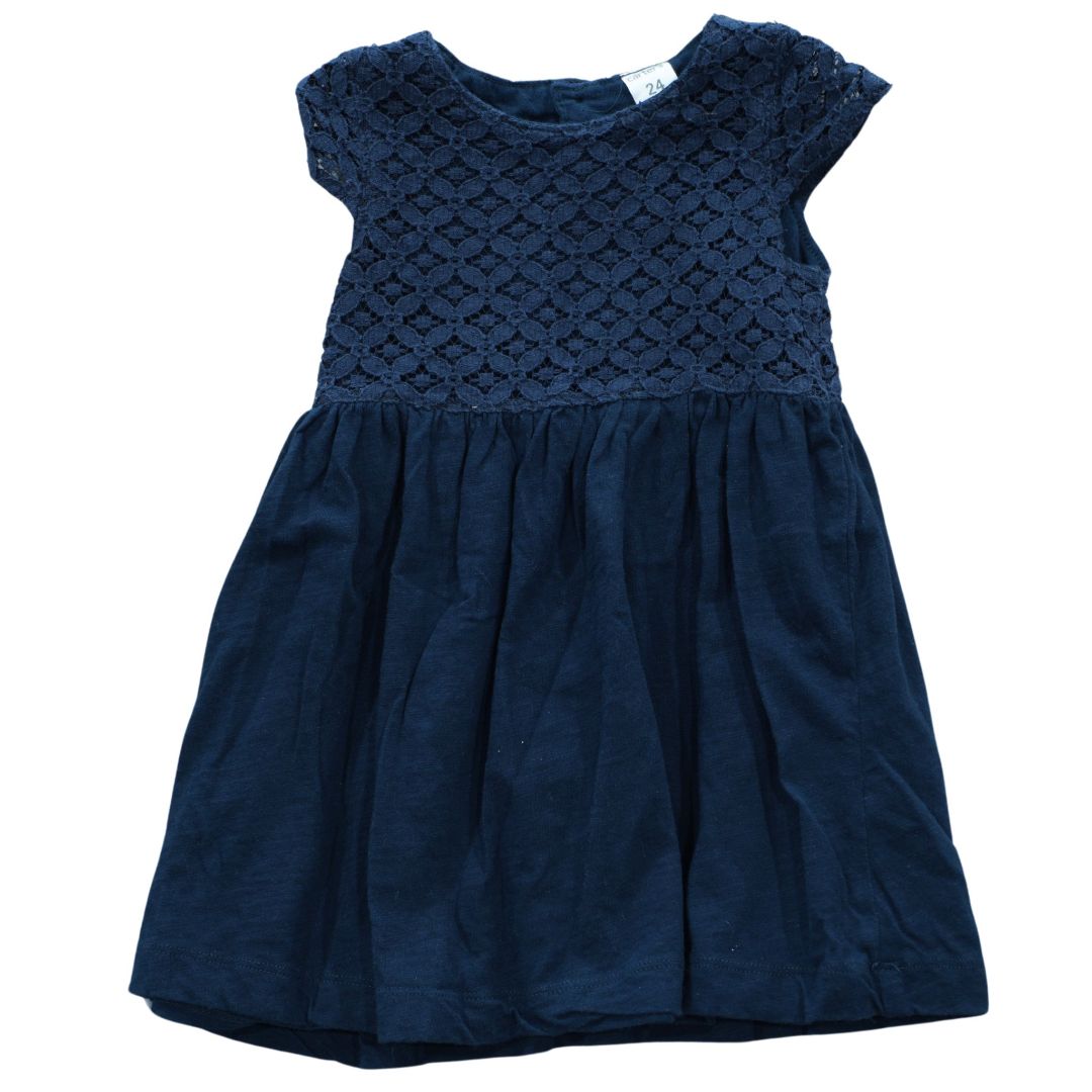 Vestido de encaje Carter's azul para niña, 24 m