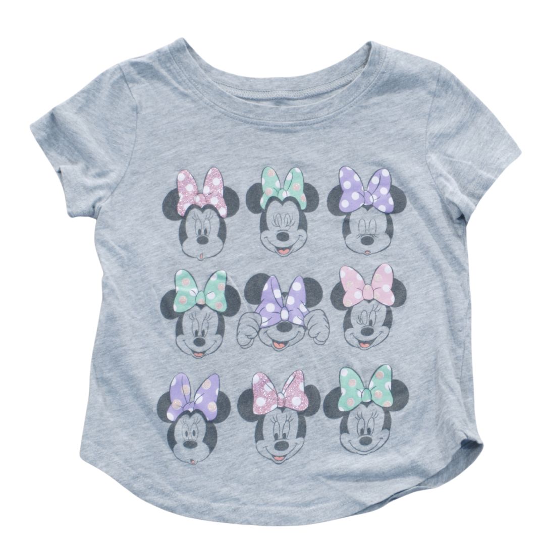 Camiseta gris de Minnie Mouse de Disney para niños pequeños, 5T