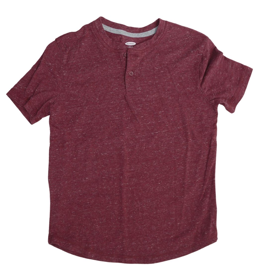 Kid's Red Old Navy Henley Top, Large