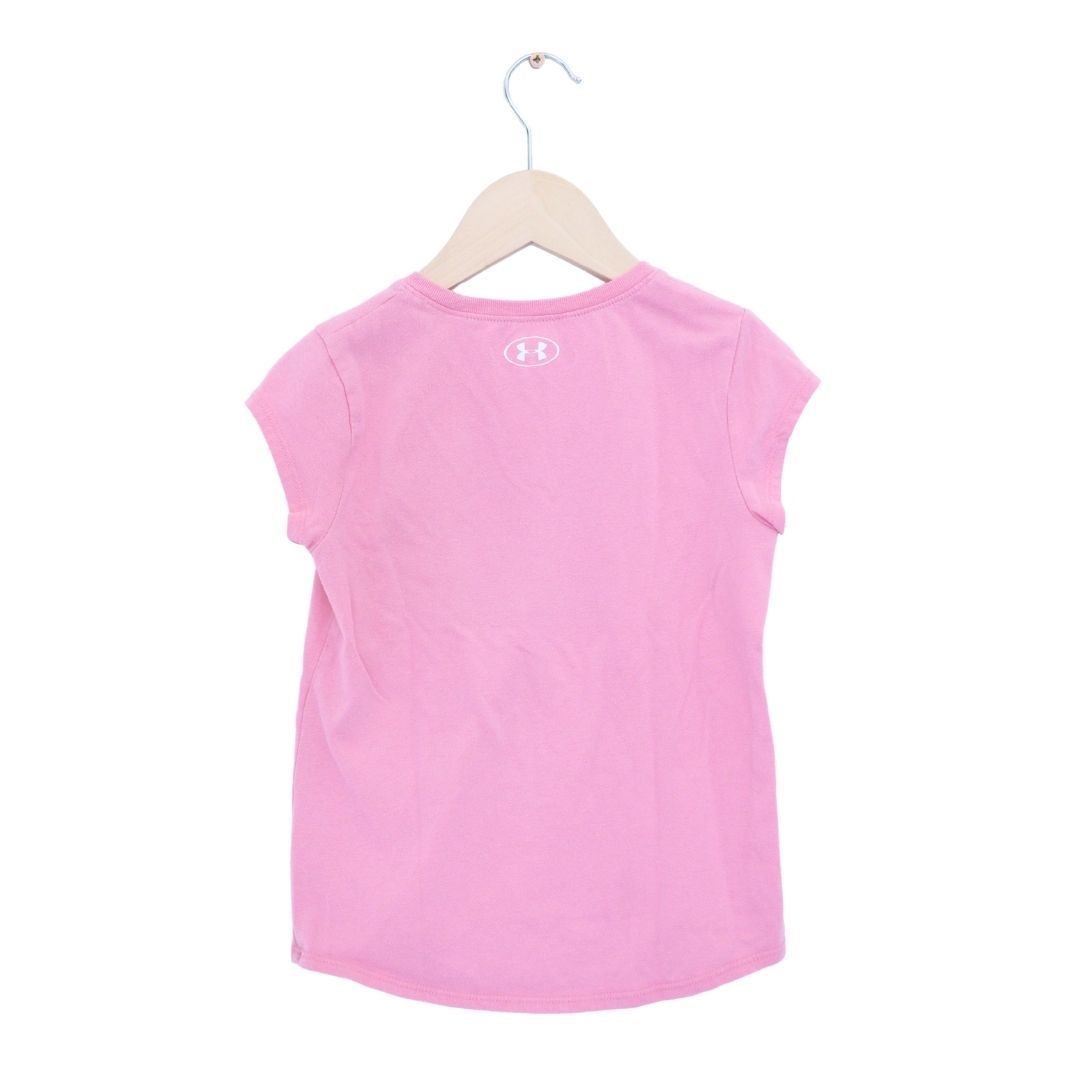 Camiseta gráfica rosa de Under Armour para niña, talla 6