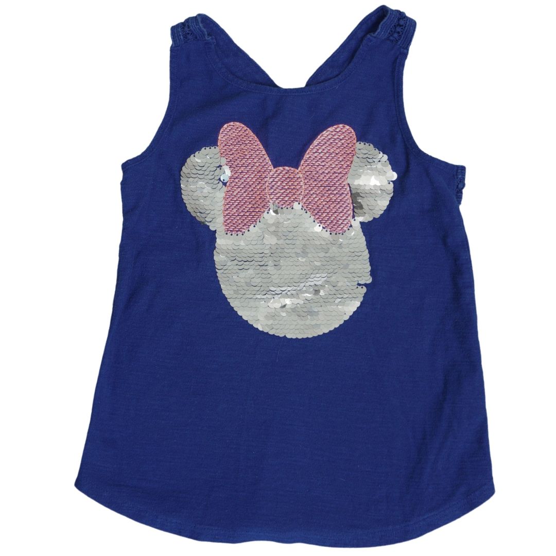 Camiseta sin mangas con lentejuelas de Minnie Mouse y frijoles saltarines azules para niños, 5