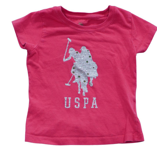 Camiseta rosa para niños pequeños de la US Polo Assn., 4T