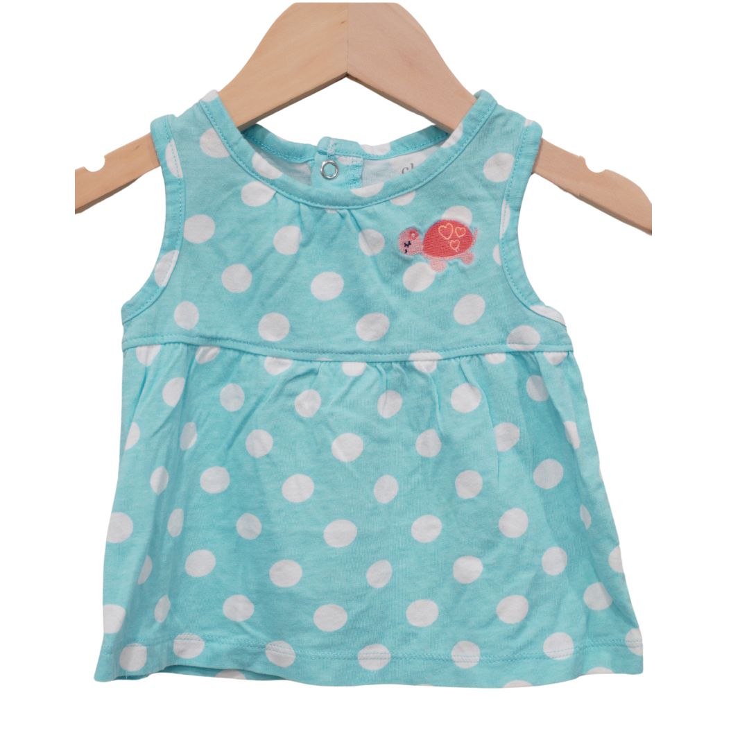 Blue and White Child of Mine Polka Dots Tunic, 12 m