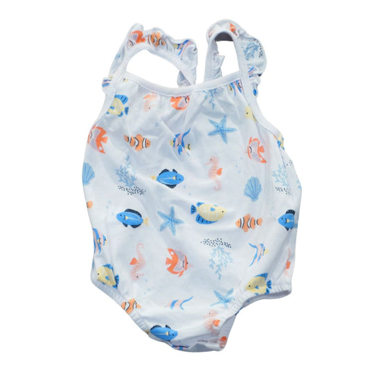 Baby White Garanimals Seahorses Sleeveless Romper, 6-9 m