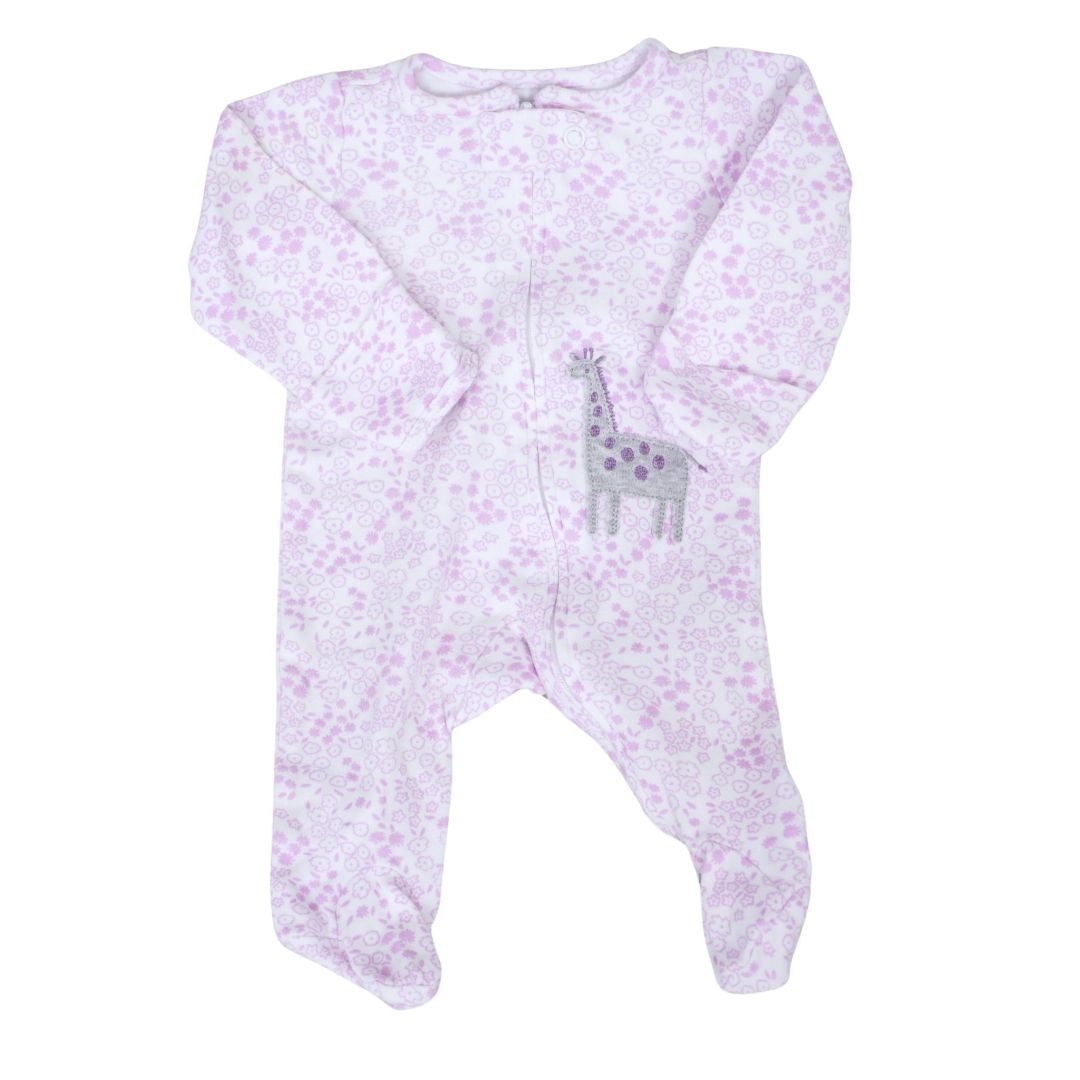 Just One You - Purple Giraffe Footed Pajama, Newborn