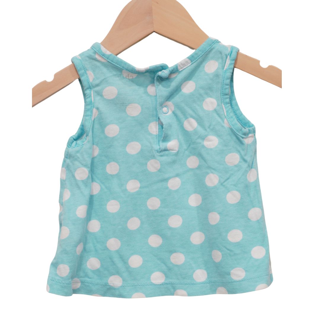 Blue and White Child of Mine Polka Dots Tunic, 12 m