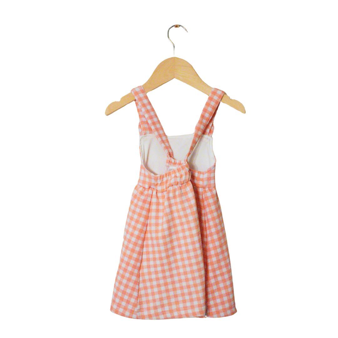 Pink Rose Plaid Girl's Jumper Dress - 3T