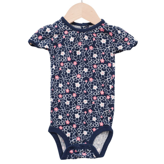 Blue Simple Joys Floral Bodysuit, 12 m