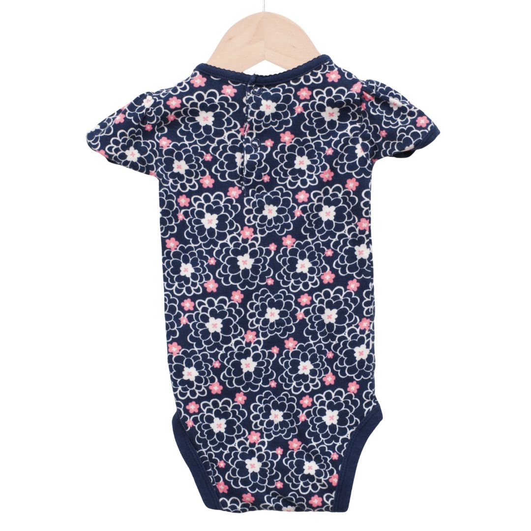 Blue Simple Joys Floral Bodysuit, 12 m