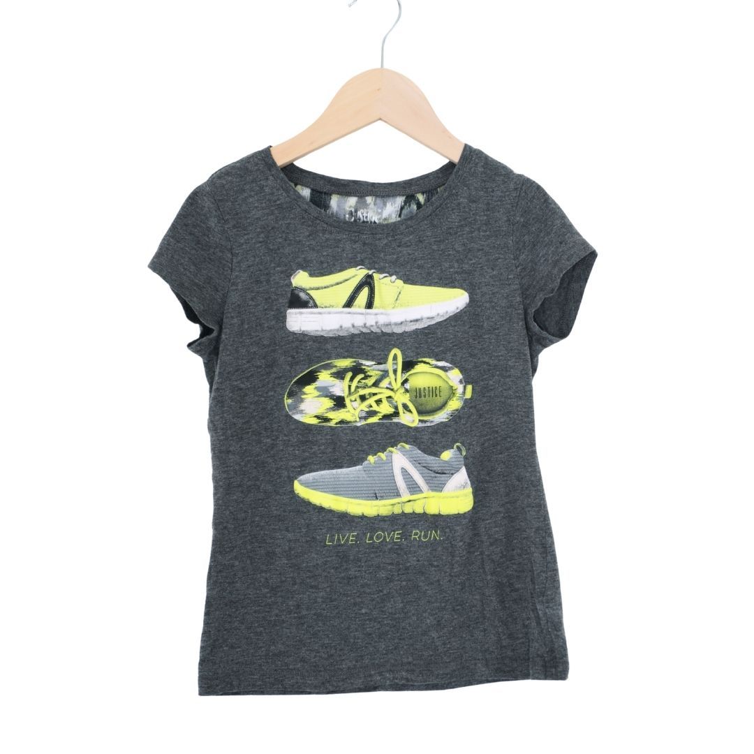 Gray Justice Live Love Run Girl's Active Shirt, 7