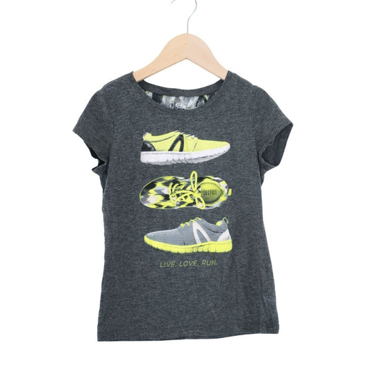 Camiseta deportiva para niña Live Love Run de Gray Justice, talla 7