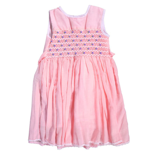 Vestido rosa bordado para niña, 6 años