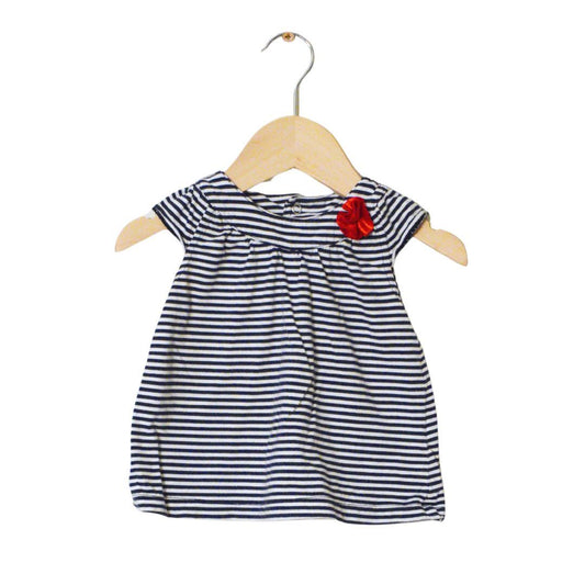 White Just One You Striped Girl's Blouse, 18 m