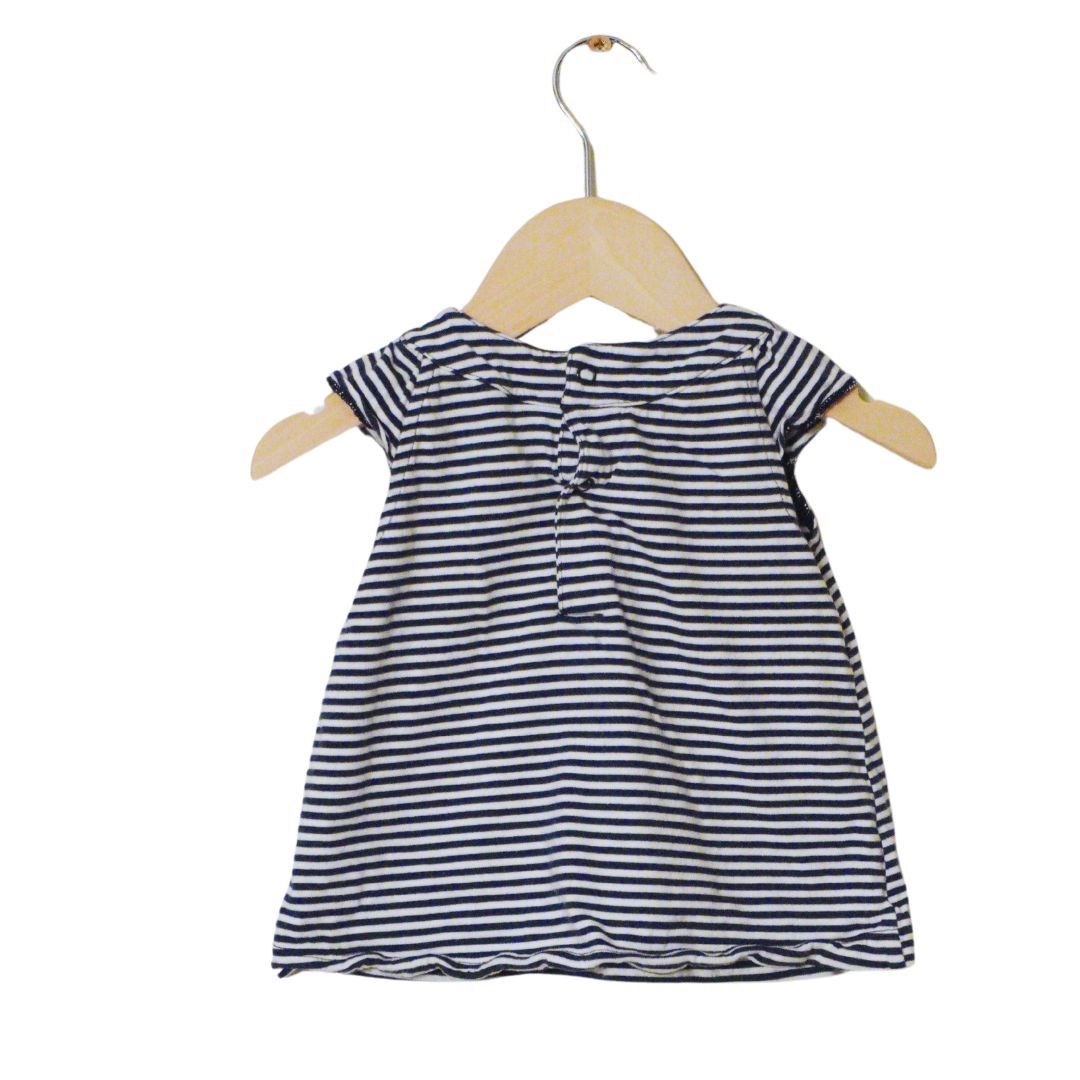 White Just One You Striped Girl's Blouse, 18 m