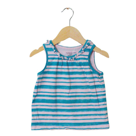 Pink Faded Glory Striped Girl's Tank Top, 3T