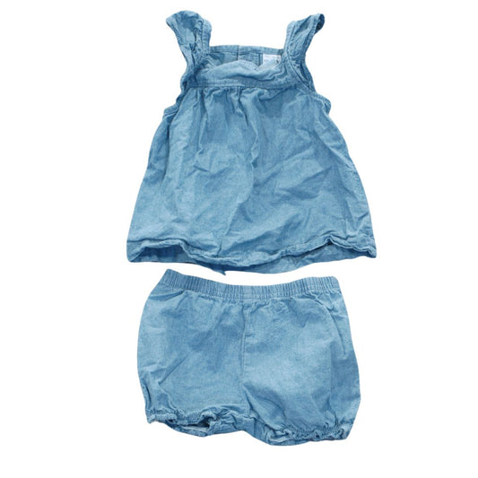 Baby Blue Carter's Denim Top and Short Set, 12 m