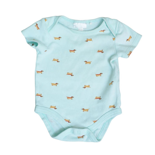 Baby Blue, Tres Beau et Belle, Weiner Dog Bodysuit 6-9m