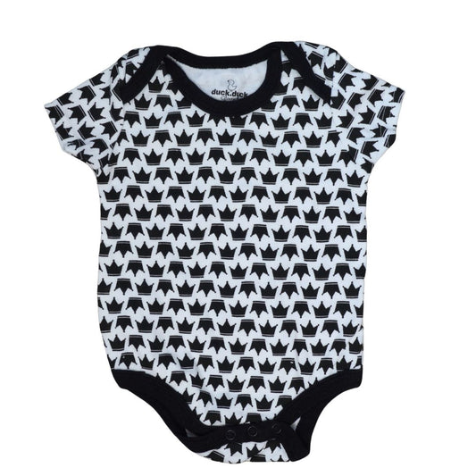 Baby White Duck Duck Goose Black Crowns, 12 m