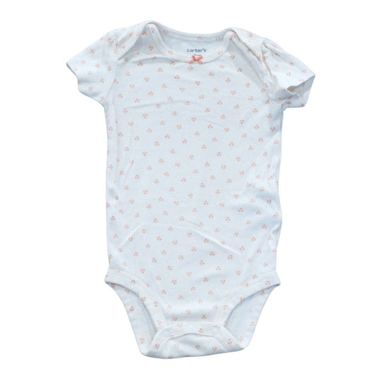 Baby White Carter's Flowers and Dots Bodysuit, 9 m