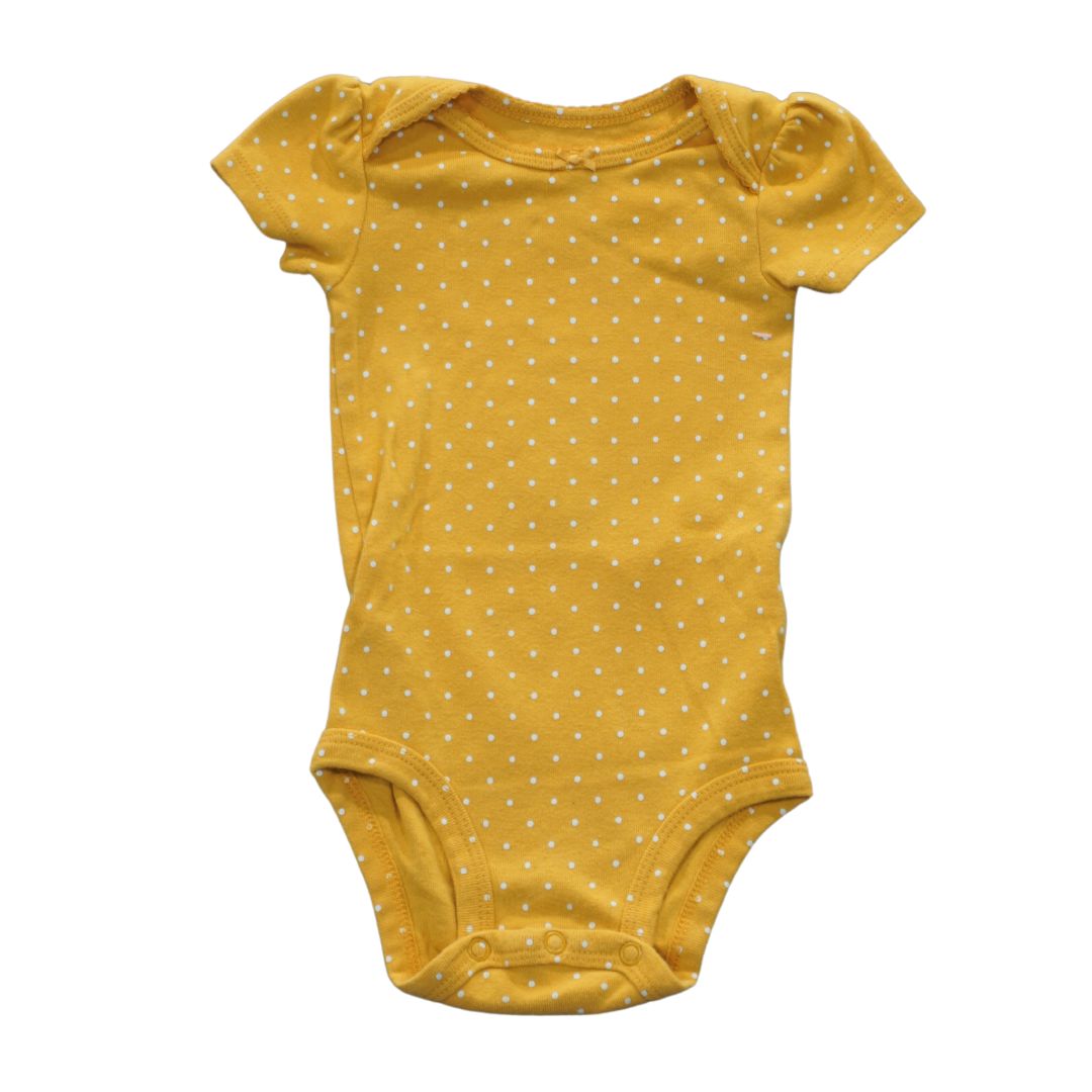 Baby Yellow Carter's Polka Dots Bodysuit, 9 m