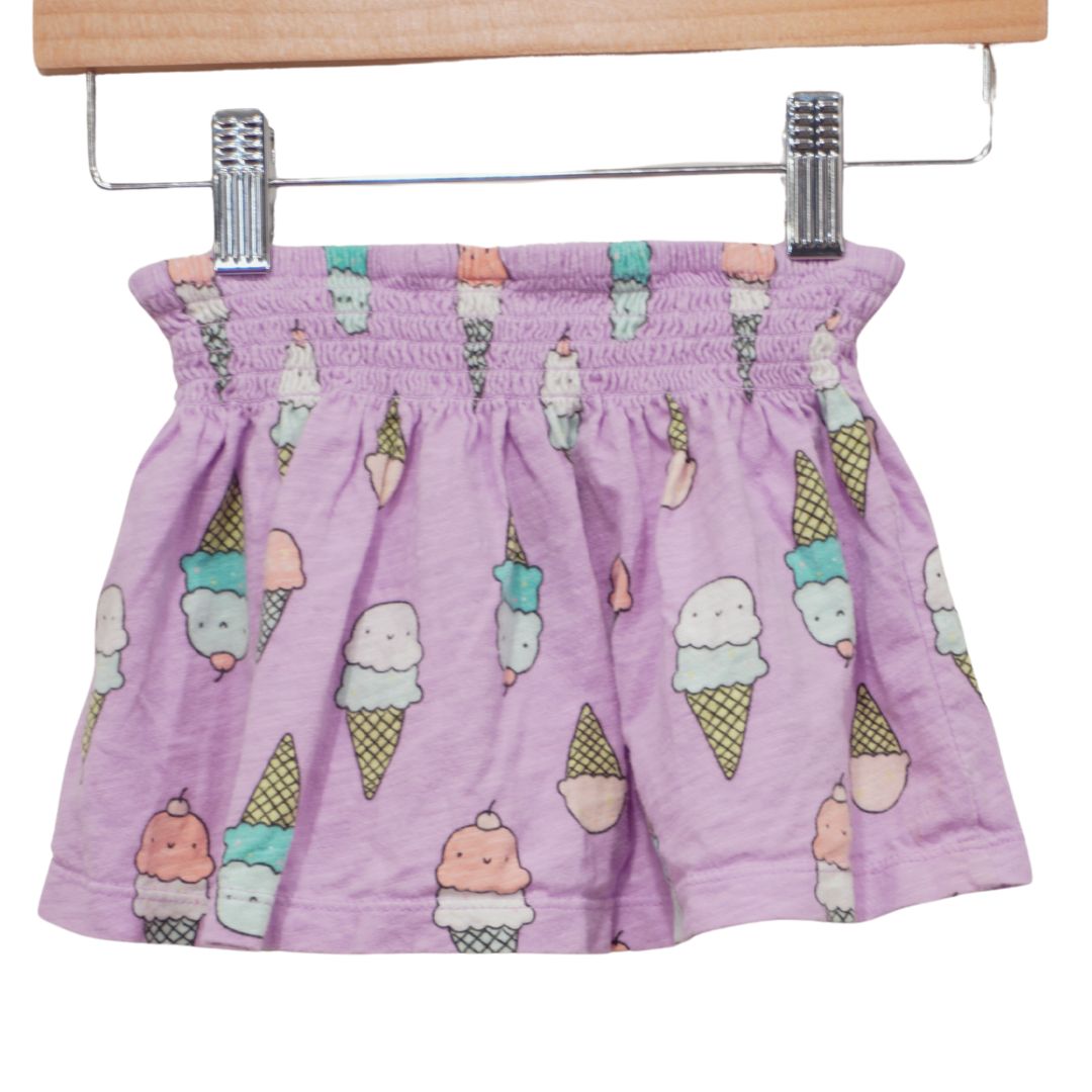 Falda con pantalones cortos y estampado de helado de Carter's, color morado, 2T