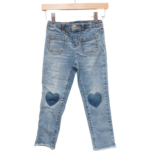 Blue Wonder Nation Hearts on knees Denim Jeans, 5T