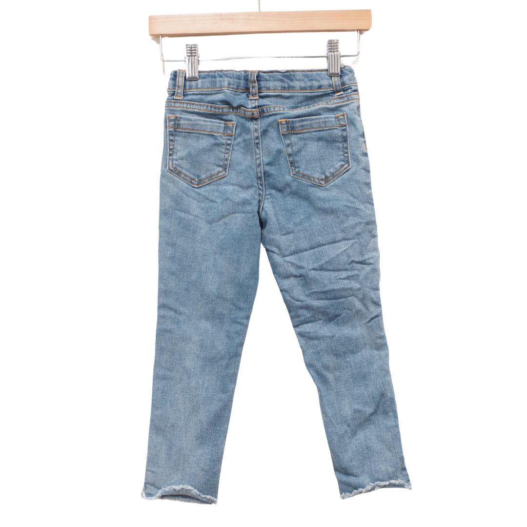 Blue Wonder Nation Hearts on knees Denim Jeans, 5T