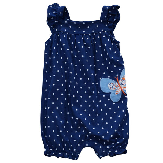 Baby Blue Carter's Butterfly Polka Dot Romper, 24 m