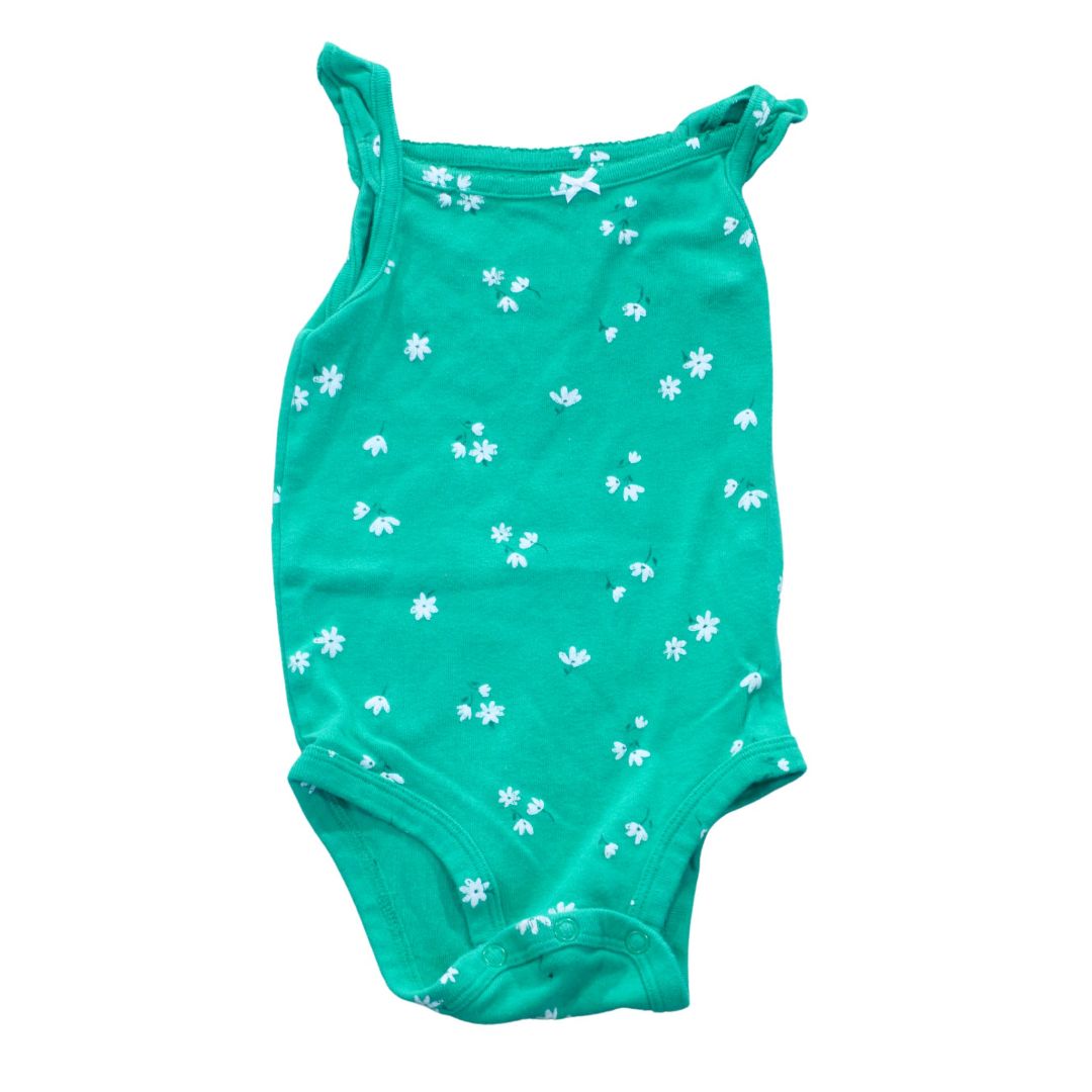 Body de tirantes con flores de Carter's para bebé, color verde, 9 m