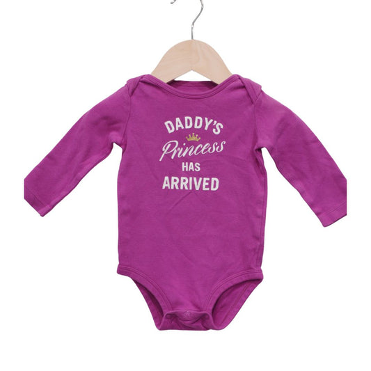 Purple Carter's "Daddy's Princess has Arrived" Long Sleeve Bodysuit, 9m