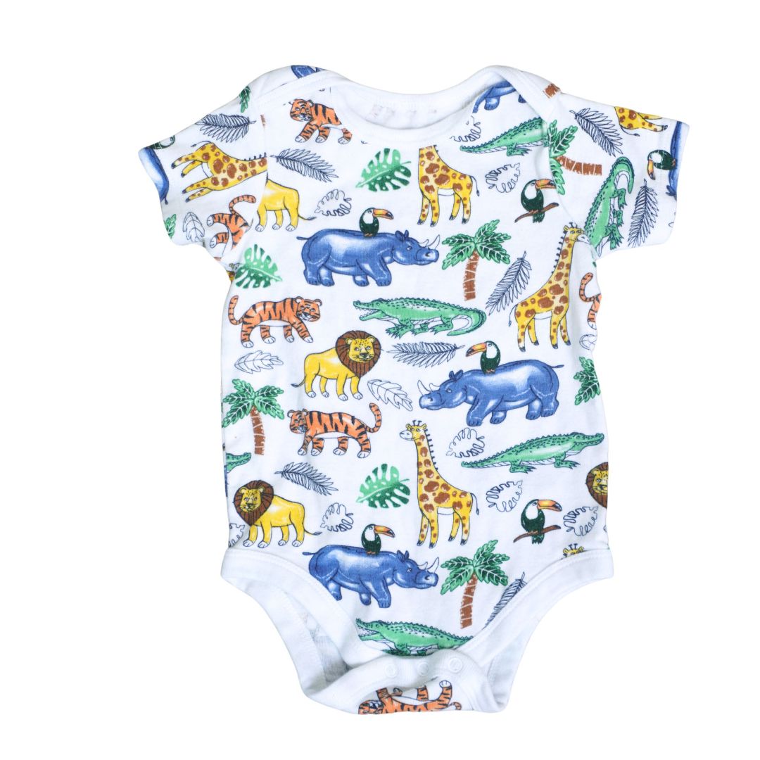 Baby White Member's Mark Jungle Animals onesie, 3-6 m