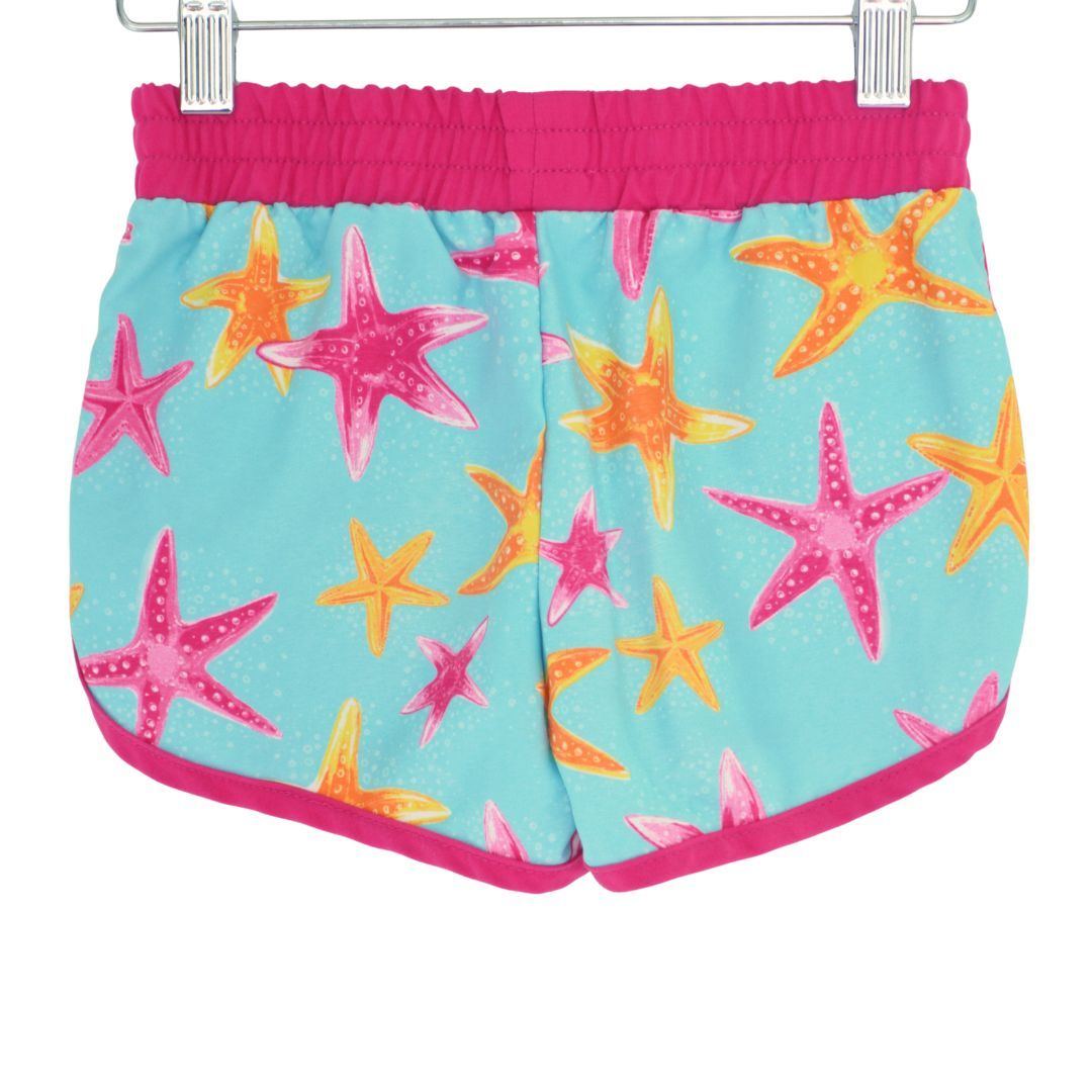 Nautica - Bañador con estampado de estrellas de mar en color rosa y rashguard, 5