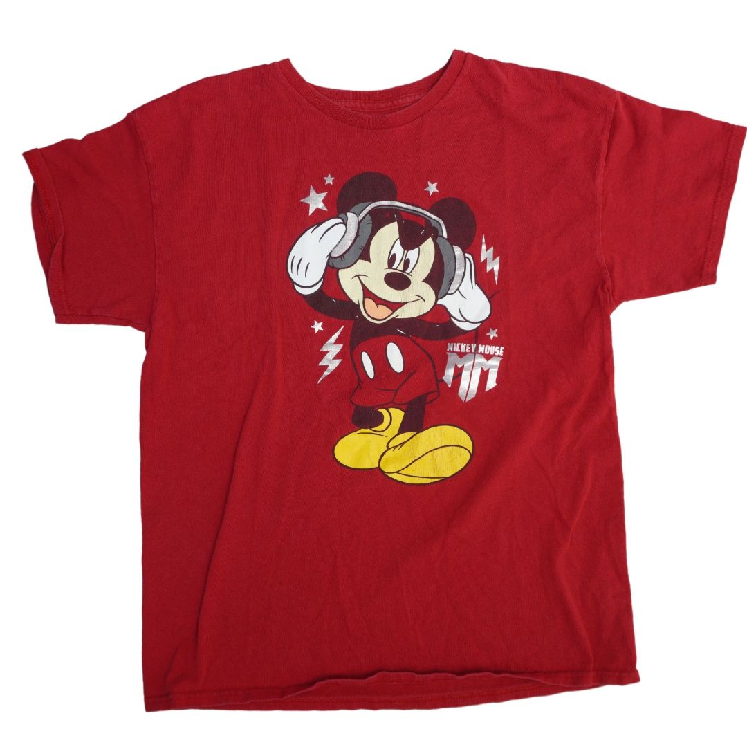 Camiseta roja de Mickey Mouse de Disney para niños, talla extragrande