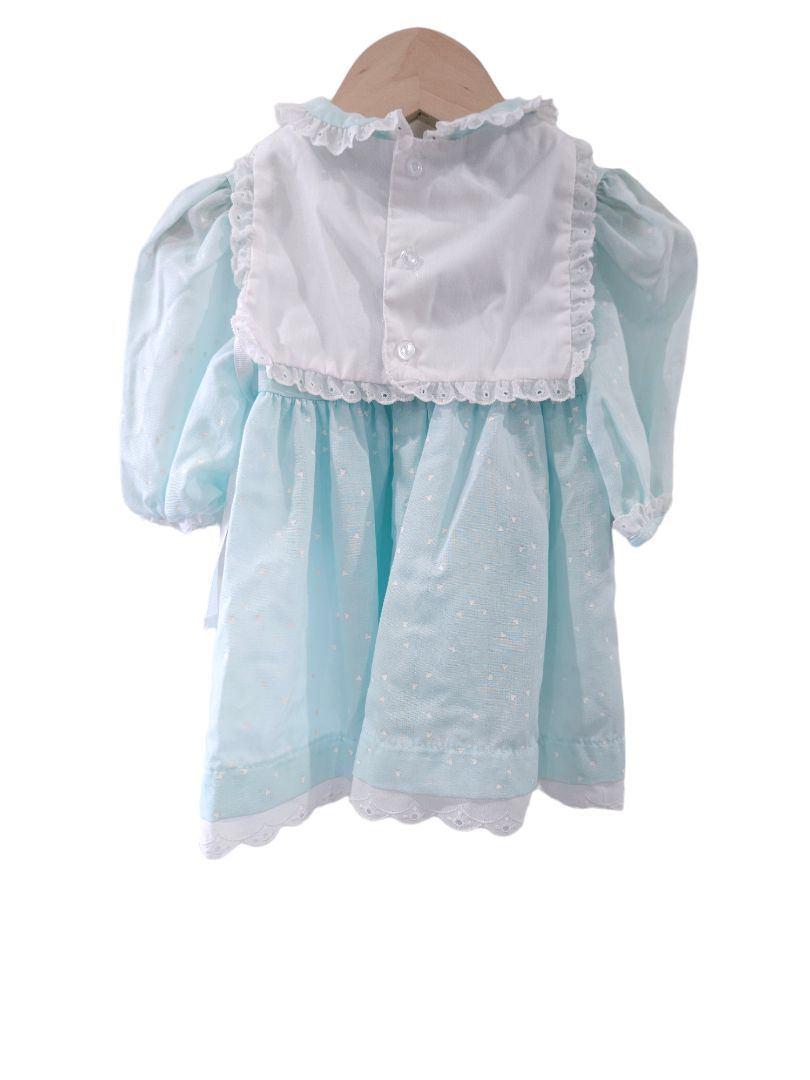 Polly Flinders - Blue Vintage Dress with Apron, 18 m