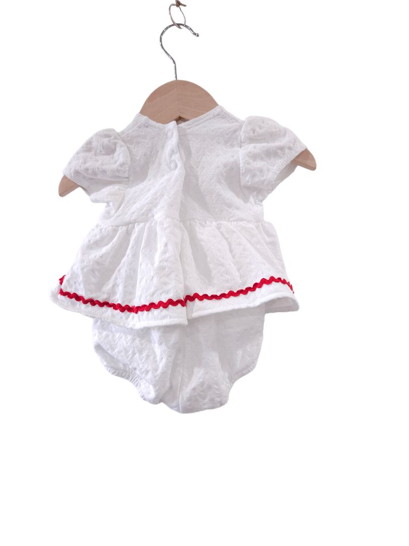 Carter's - Vestido vintage blanco con mariposas y mariquitas, 3-6 meses