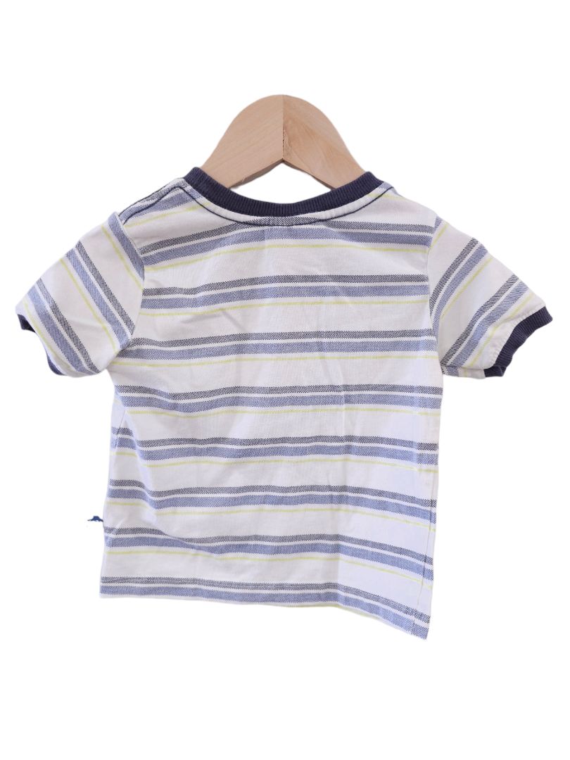 Tommy Bahama - Camiseta de rayas blanca para niños pequeños, 12 m