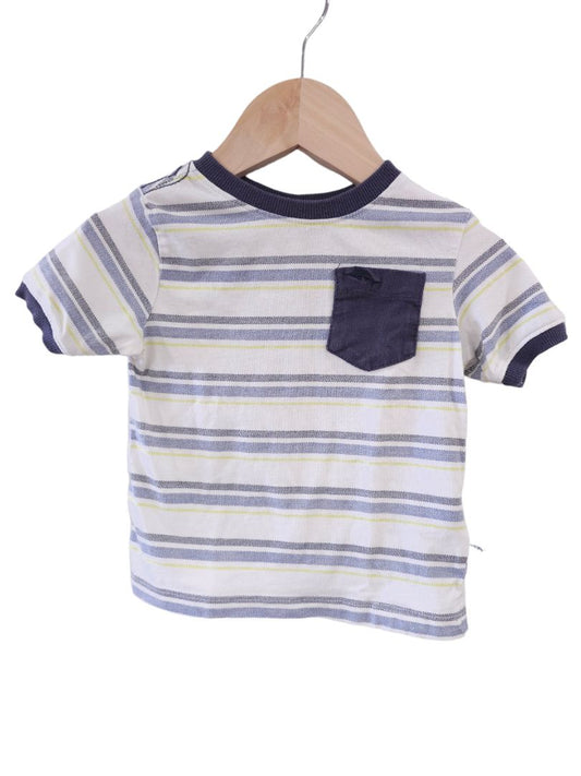 Tommy Bahama - Camiseta de rayas blanca para niños pequeños, 12 m