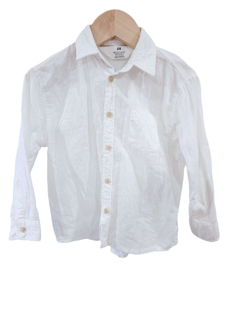 H&M - White Button Up Dress Shirt, 2T