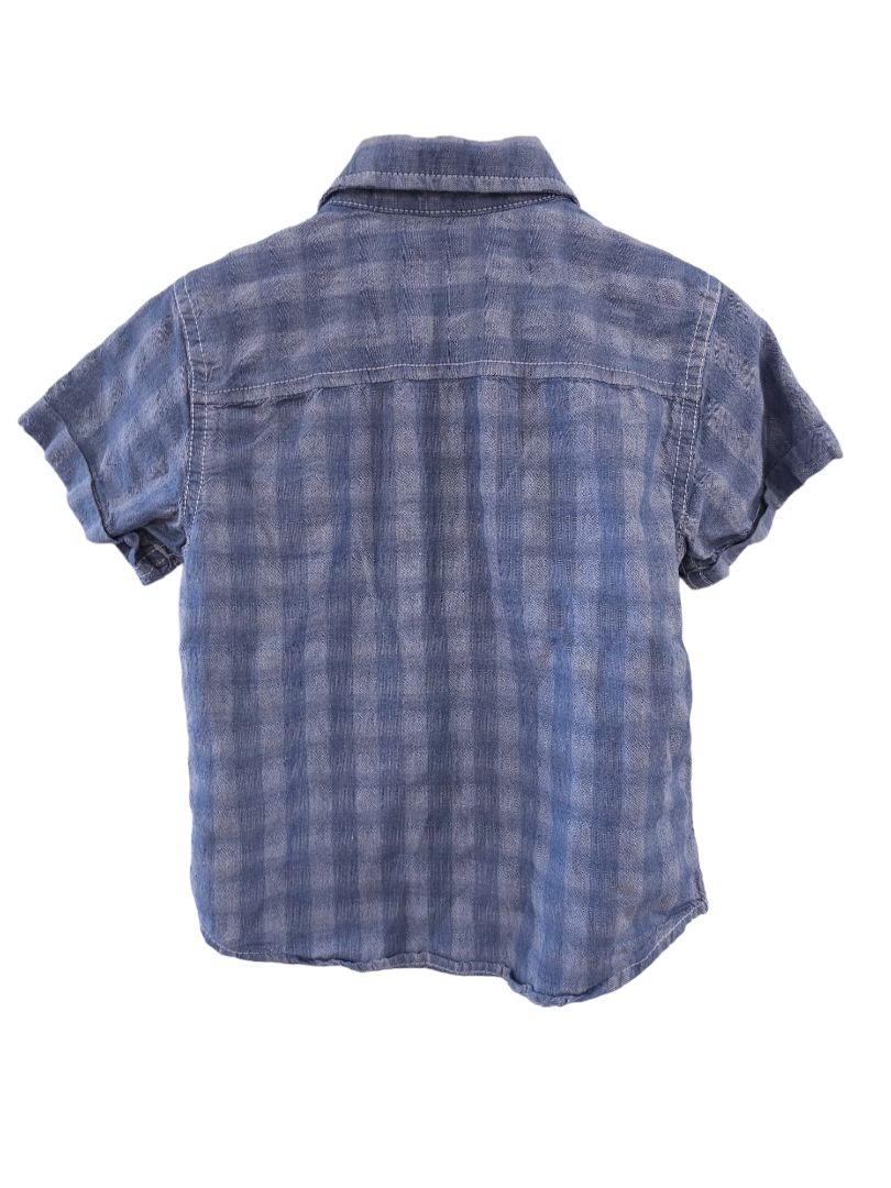 Calvin Klein - Blue Short Sleeve Button Up Shirt, 3T