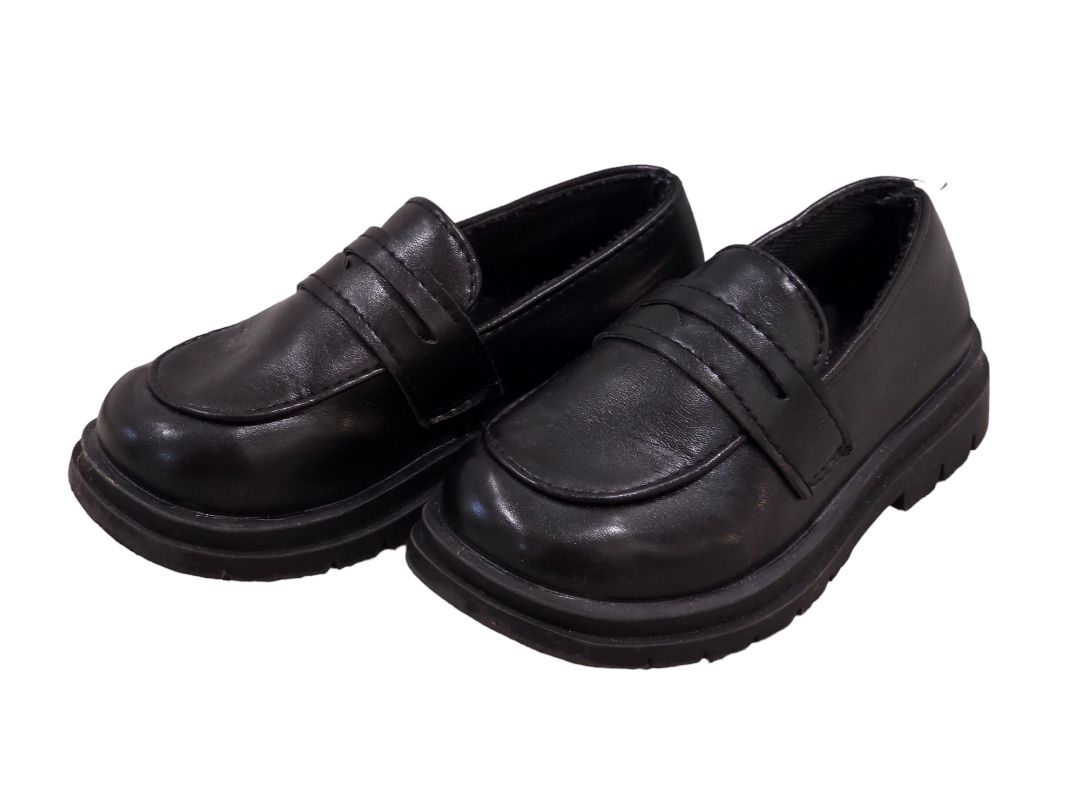 Black Toddler Unisex Loafer Flats Dress Shoes, 10