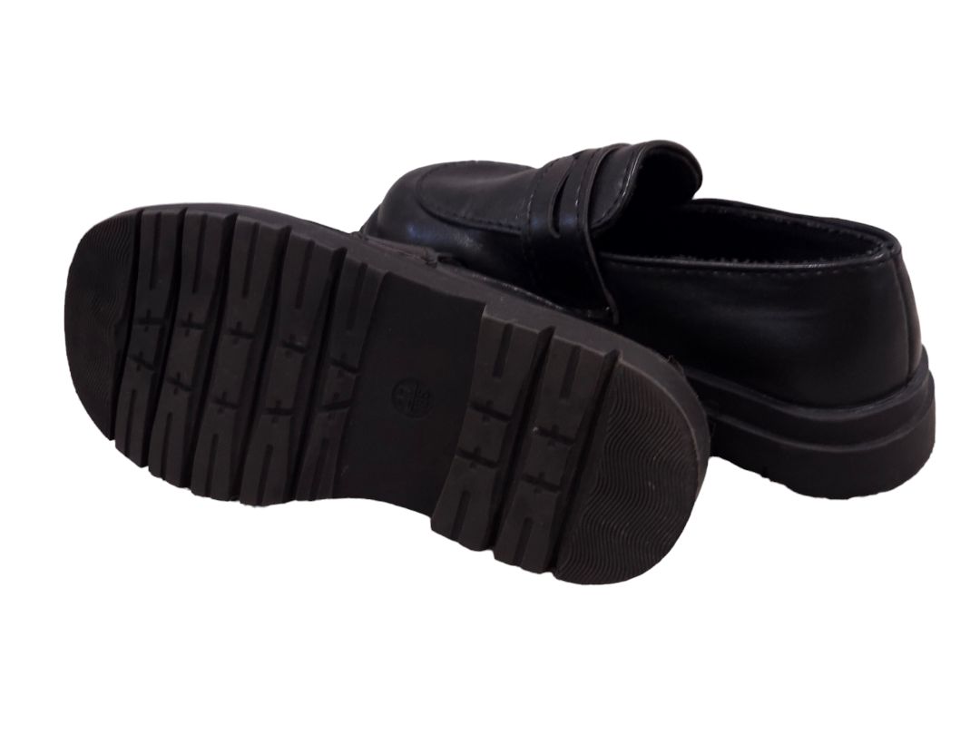 Mocasines planos unisex negros para niños pequeños, 10