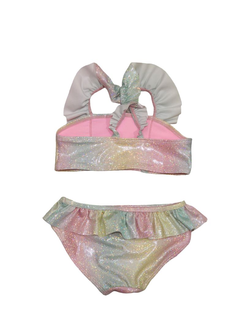 H&M - Pink Two Piece Mermaid Ruffle Swimsuit, 4T